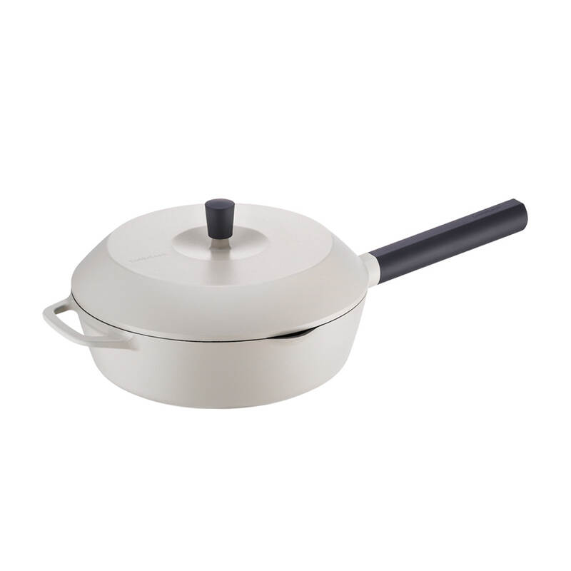 Chảo sâu lòng chống dính kèm nắp 24cm 2 màu (Be, Navy) -LMD1245 image number null
